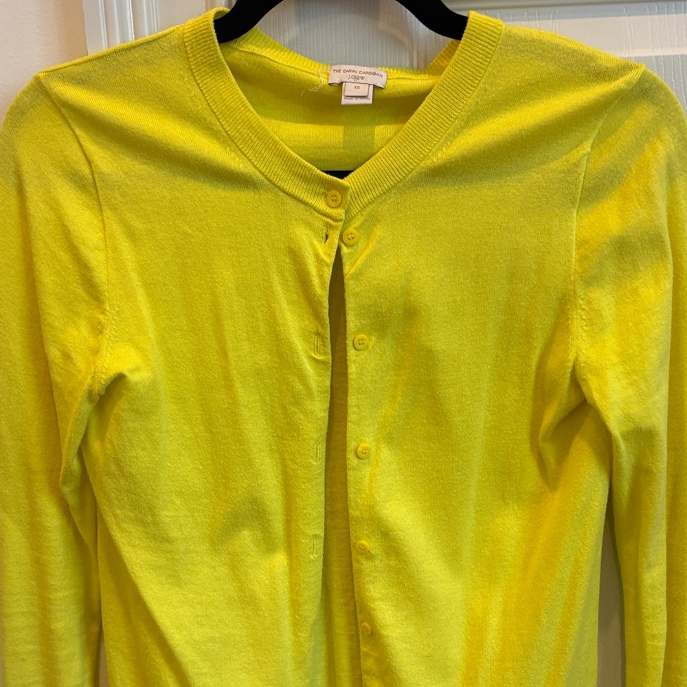 J. Crew Vibrant Yellow Caryn Size XS Cardigan